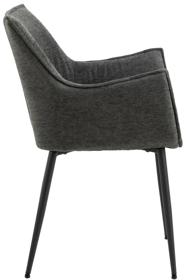 Scaun de sufragerie gri închis tapițat Bonita – Actona