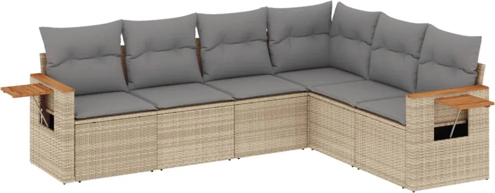 vidaXL Set canapele de grădină cu perne, 6 piese, bej, poliratan