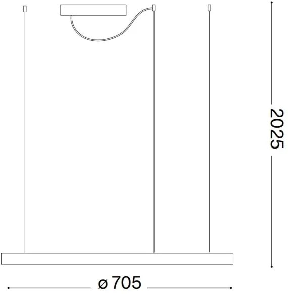 Ideal Lux - Lustră LED suspendată pe cablu ORACLE SLIM, 37W, 230V, 3000K, Ø 70 cm, albă