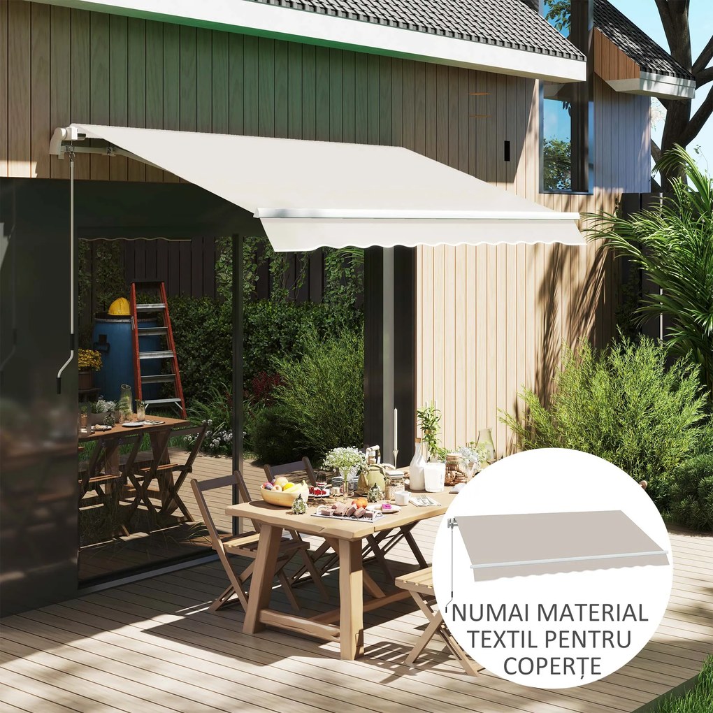 Outsunny Material de Înlocuire pentru Copertină Retractabilă, 282x250 cm, Gri | Aosom Romania
