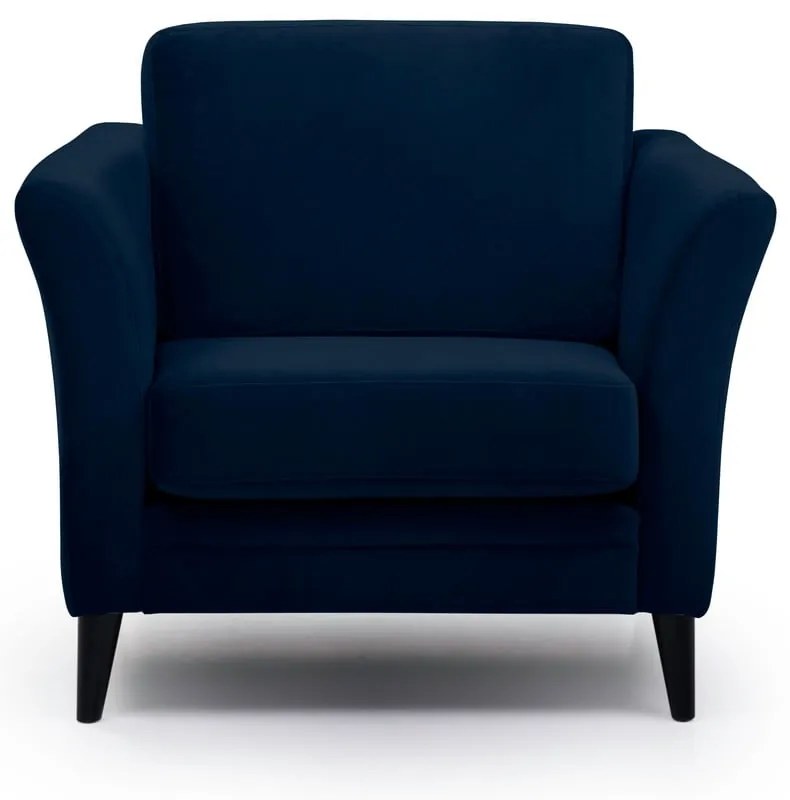 Fotoliu albastru închis cu tapițerie din catifea Eden – Scandic
