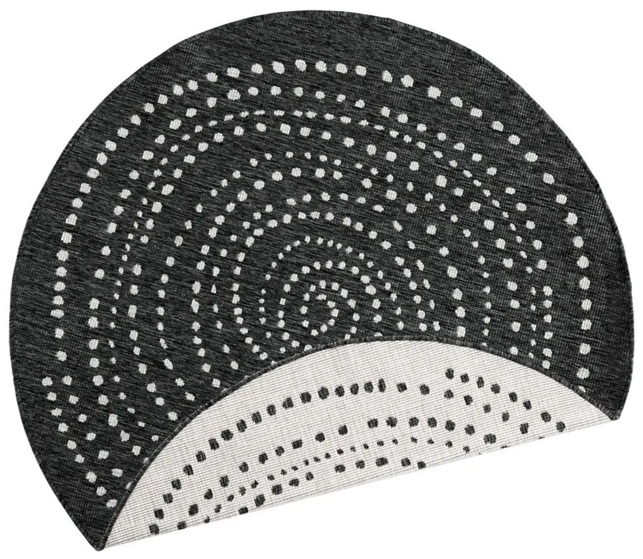 Covor adecvat pentru exterior NORTHRUGS Bali, Ø 200 cm, negru
