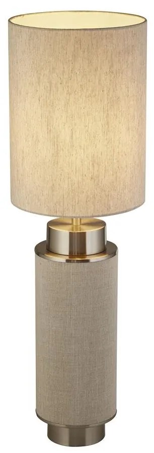 Veioza, lampa de masa moderna Flask hessian/ nickel satinat