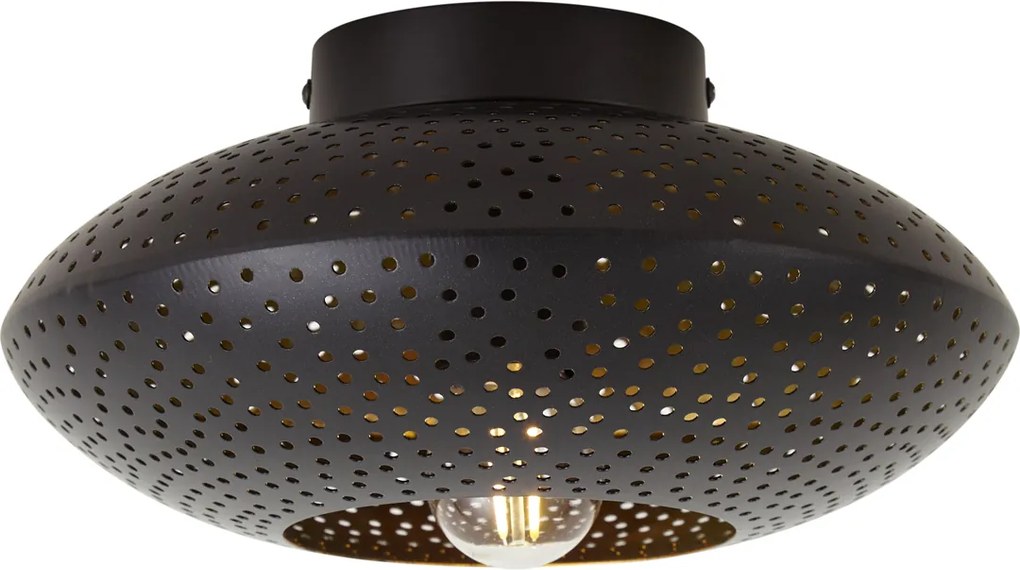 Plafoniera orientala neagra cu auriu 25 cm - Radiance