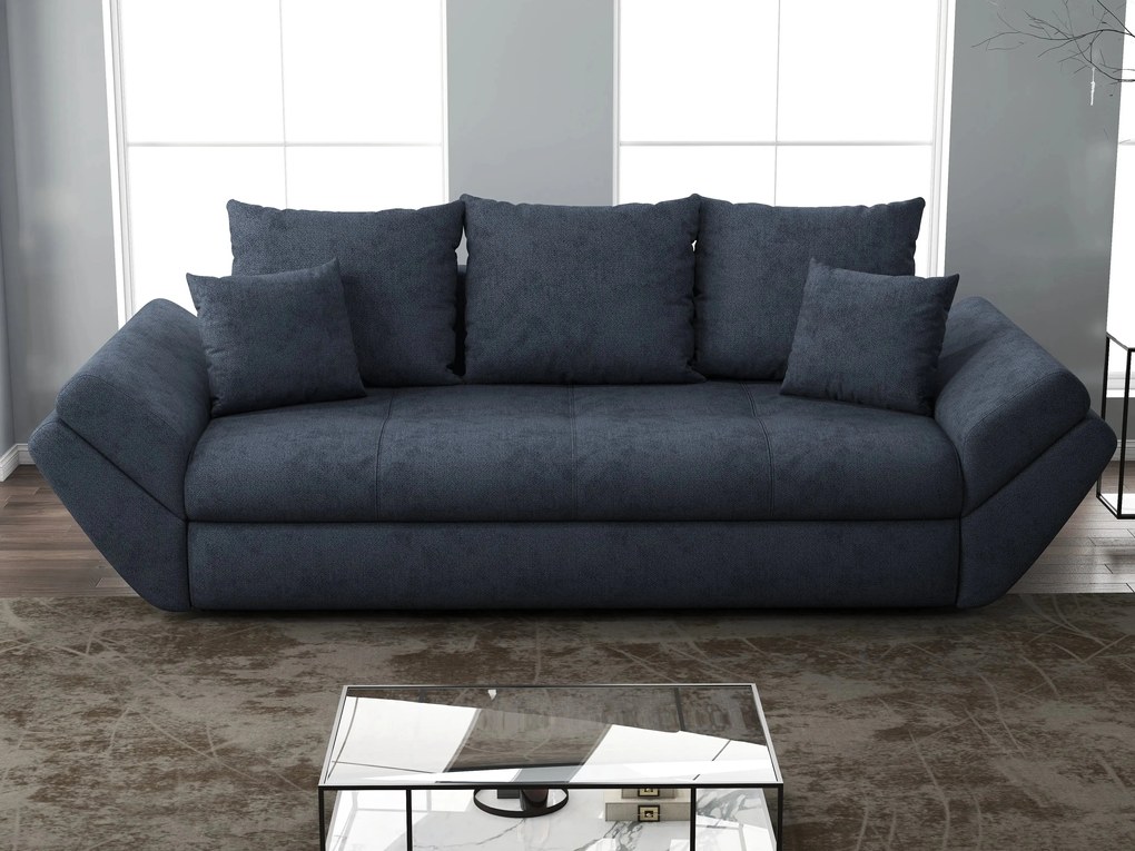 Canapea extensibilă dumonde cu ladă de depozitare si sezut confortabil din spuma high-density, Loana Enjoy Antracit 250x100 cm