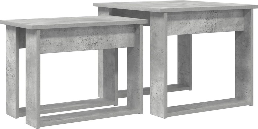 vidaXL Set de măsuțe de cafea 2 pcs Gri din beton Lemn compozit