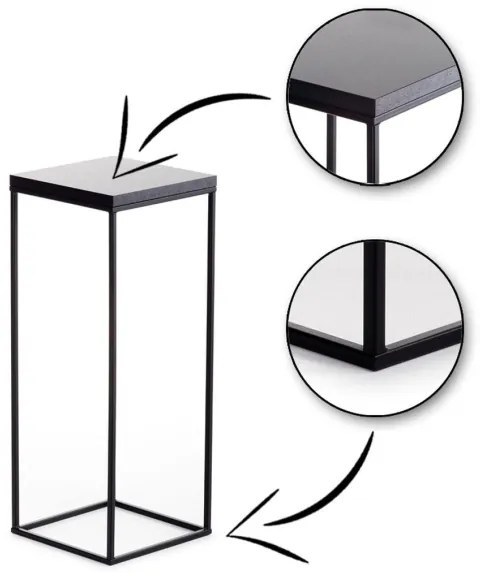 Suport pentru flori BASICLOFT 60x24 cm, negru