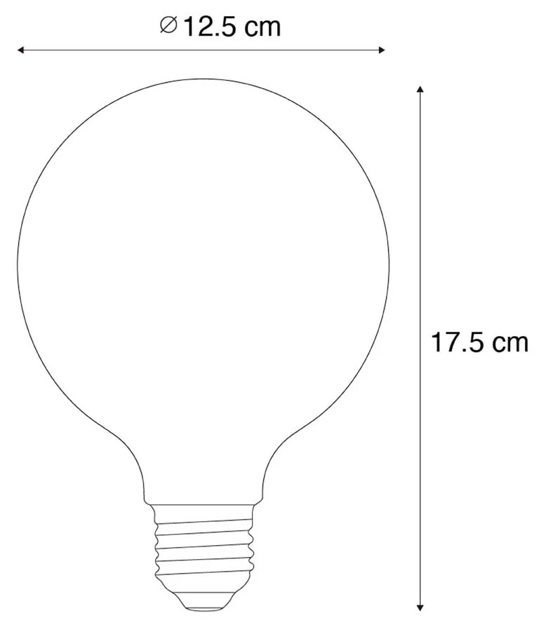 Set 5 becuri Bec LED E27 reglabil auriu G125 4.9W 450lm 2200K