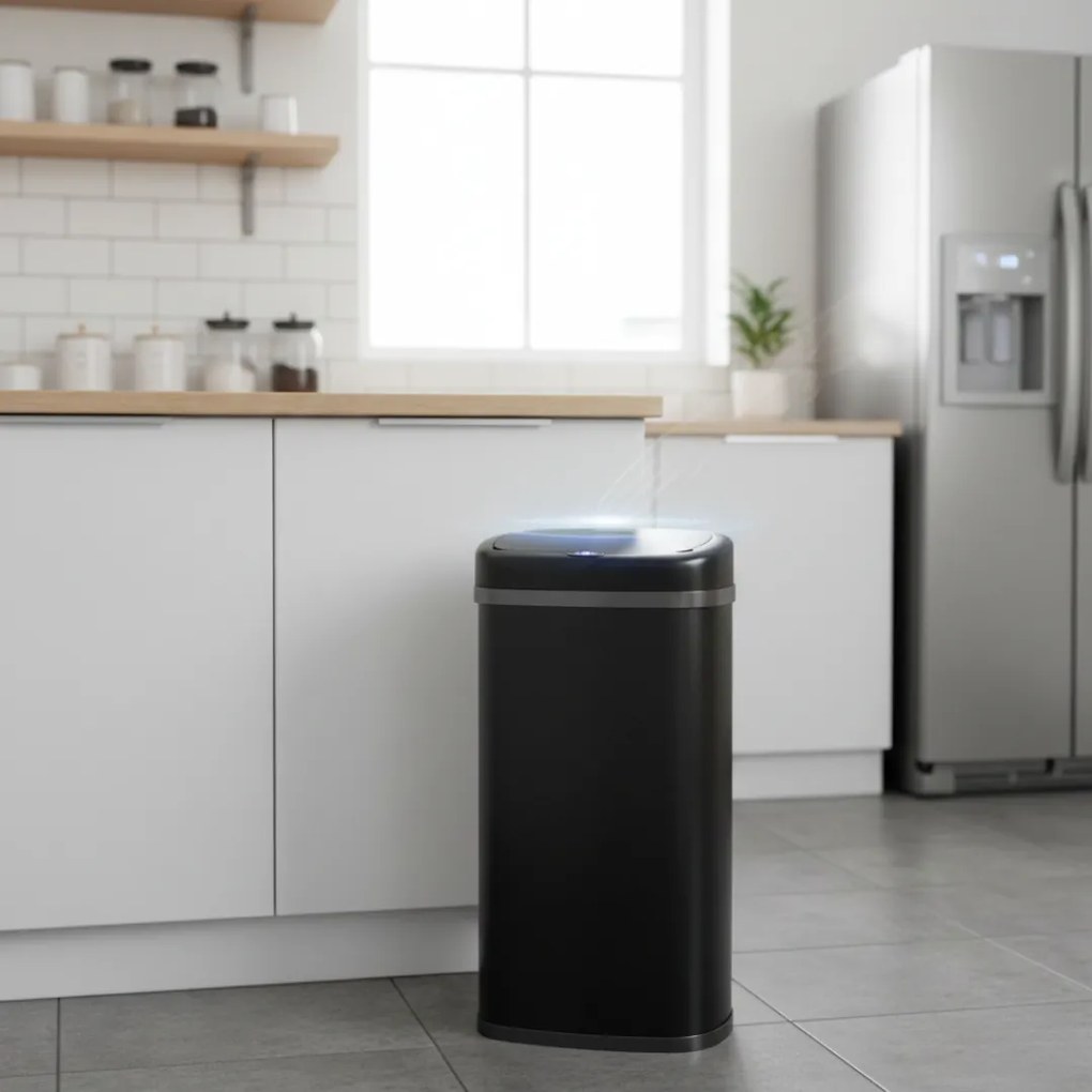 Coș de gunoi cu senzor DEUS, 58 litri, negru Jurhan