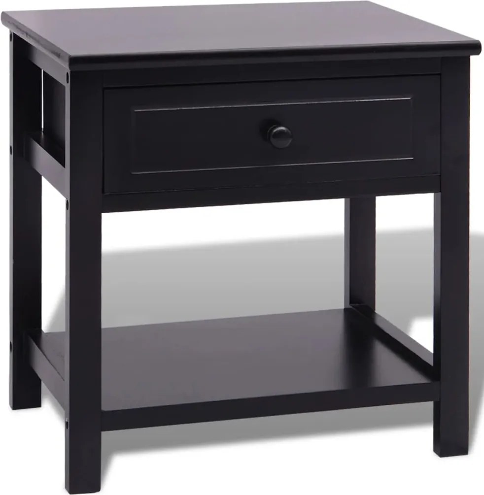 vidaXL Noptieră din lemn negru