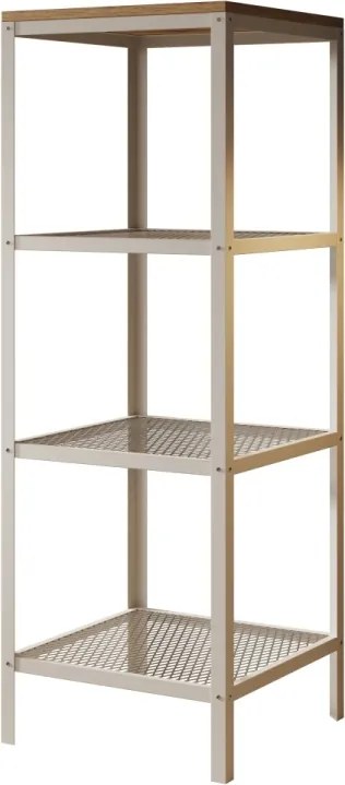 Raft metalic pentru carti, 40x113.4x40 cm, Reli, ADRK Furniture (Culoare: Auriu / Gri beton)