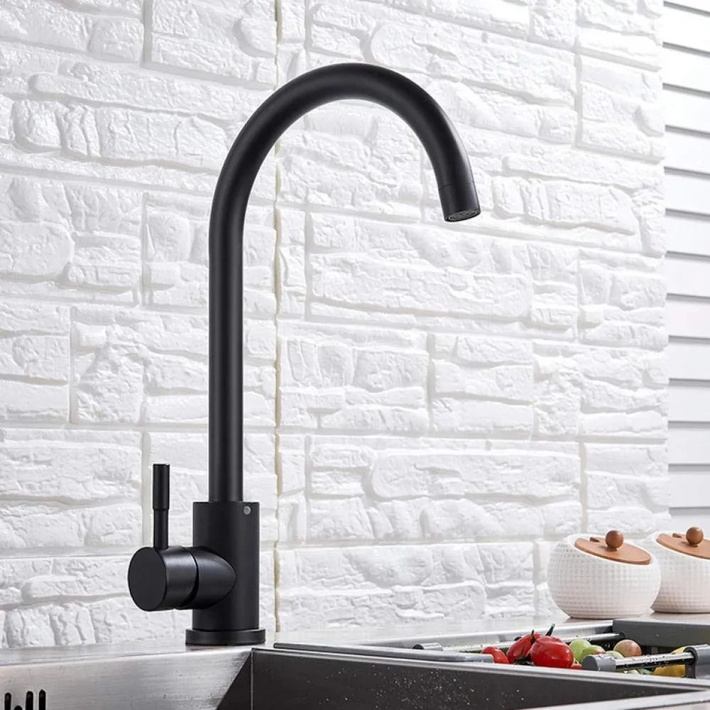 Baterie de Bucătărie Negru, Model HS001 – Design Modern și Durabil pentru Bucătăria Ta
