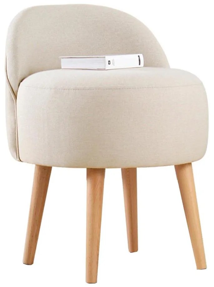 Taburet NIKI, Ø 46 cm, crem