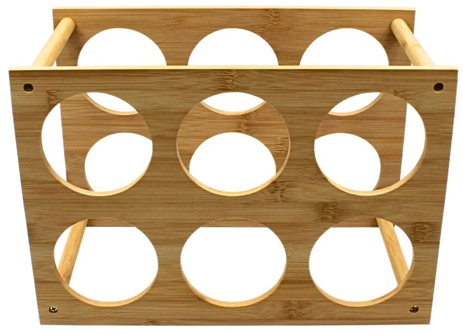 Suport pentru 6 sticle de vin, bambus, 35x24x18.5 cm, Excellent Houseware