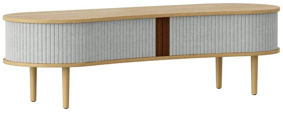 Masă TV gri/în culoare naturală cu aspect de lemn de stejar 140x40 cm Audacious – UMAGE