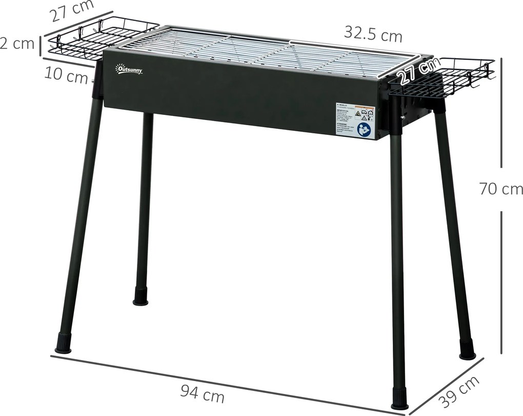 Outsunny Gratar Portabil Exterior Oțel Inoxidabil | Aosom Romania