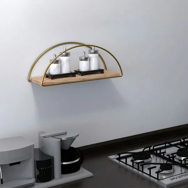 Raft de perete 45x18 cm stejar/auriu