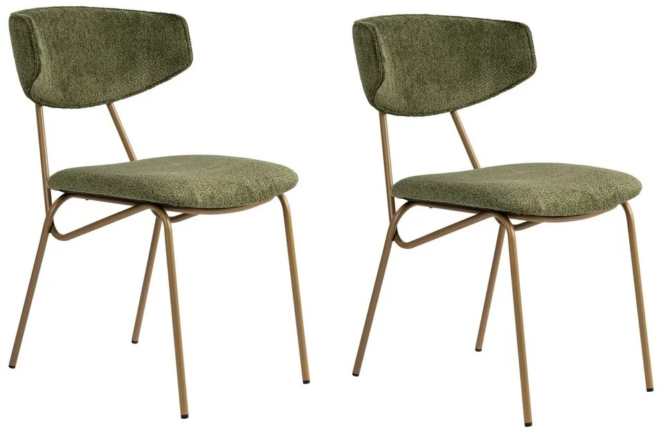Set de scaune de sufragerie Nancy Green and Gold,2 buc.