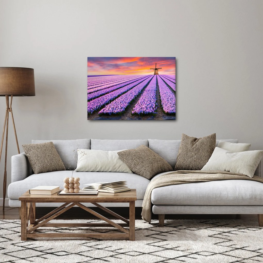 Tablou - ferma cu flori (70x50 cm)