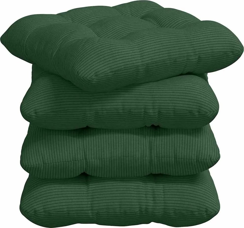vidaXL Perne de Șezut 4 pcs Verde închis 45 x 45 cm