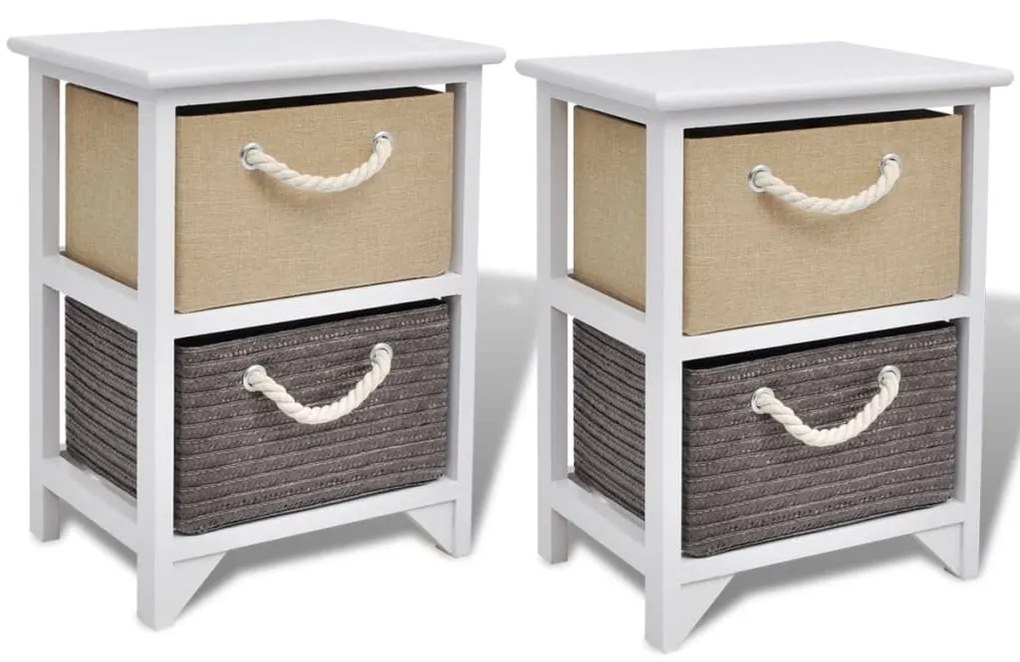 242889 vidaXL Noptiere din lemn, 2 buc