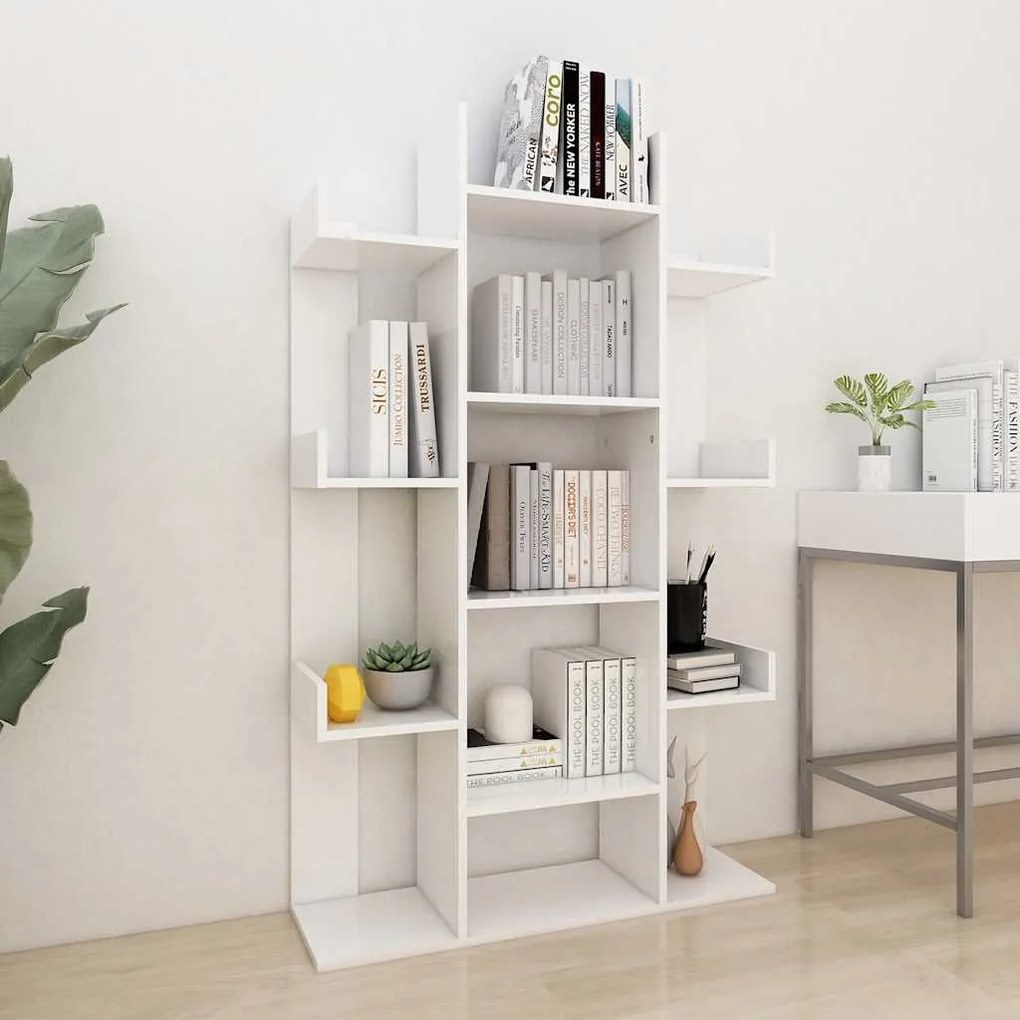 vidaXL Bibliotecă, alb, 86x25,5x140 cm, PAL