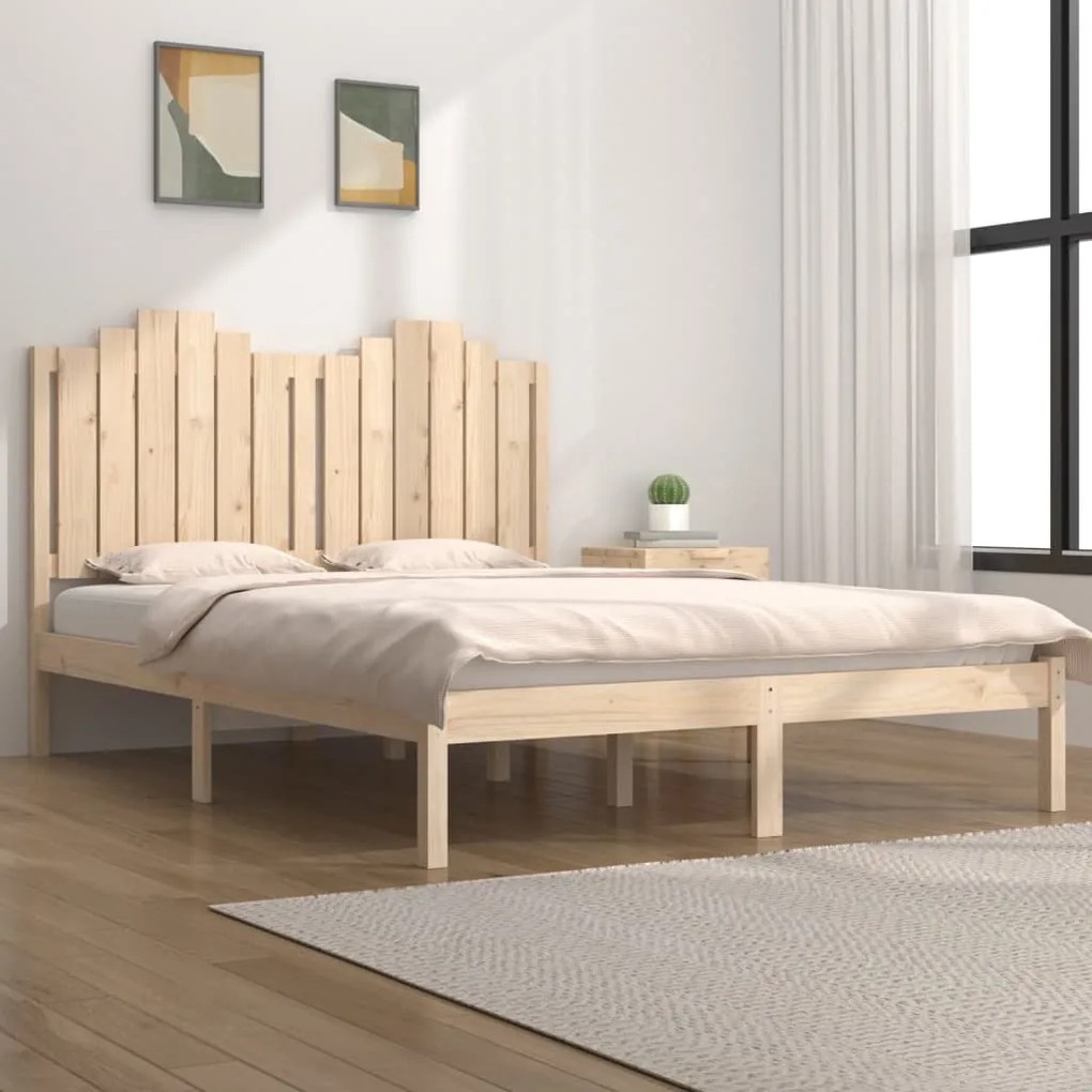3103758 vidaXL Cadru de pat, 140x190 cm, lemn masiv de pin