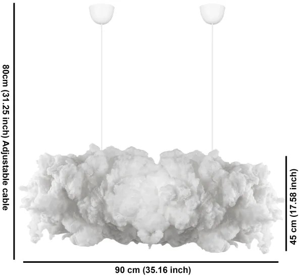 Candelabru pe cablu SERENE 2xE27/40W/230V, alb