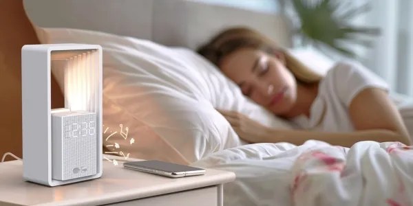 Immax 09113L - Lampă de birou LED cu ceas deșteptător și încărcare CALM LED/3,5W/5V