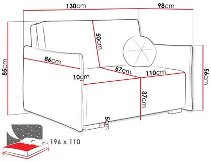 Canapea extensibilă Clovea Glov II (Gri închis) (cu sp. depozitare). Promo -17%. 1105457