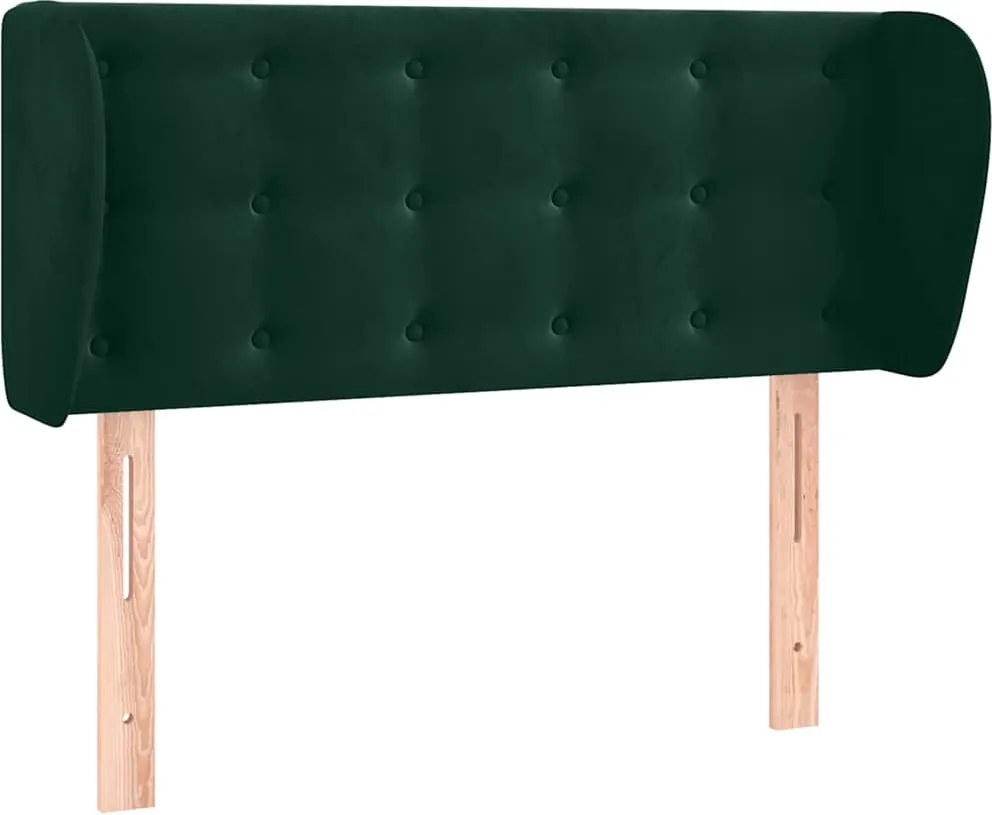 vidaXL Tăblie de pat cu aripioare verde închis 103x23x78/88 cm catifea