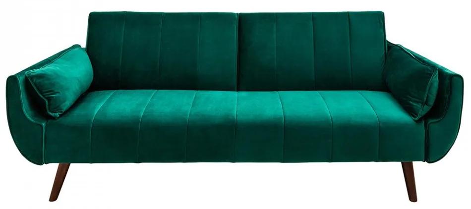 Canapea extensibila verde din catifea si lemn 215 cm Divani II Invicta Interior