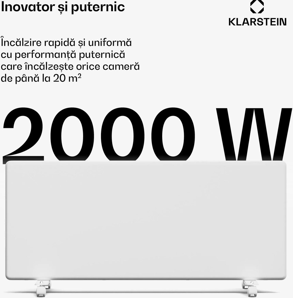 Blumfeldt Convector ThermaTouch, 2 000 W, design elegant, control tactil, până la 20 m²