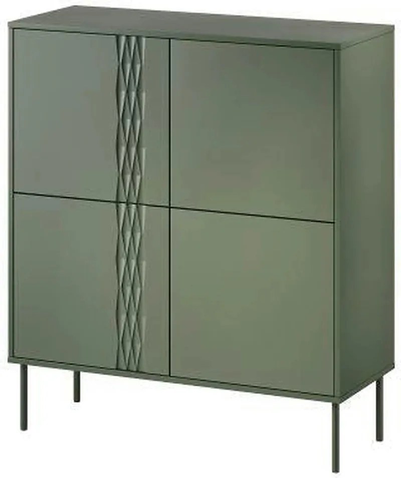 Comoda TRESSE, verde, PAL laminat, 100x40x110 cm