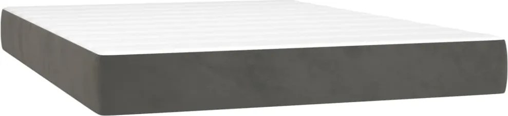 vidaXL Saltea cu arcuri buzunar, fermitate medie, gri închis, 140x200x20 cm, catifea