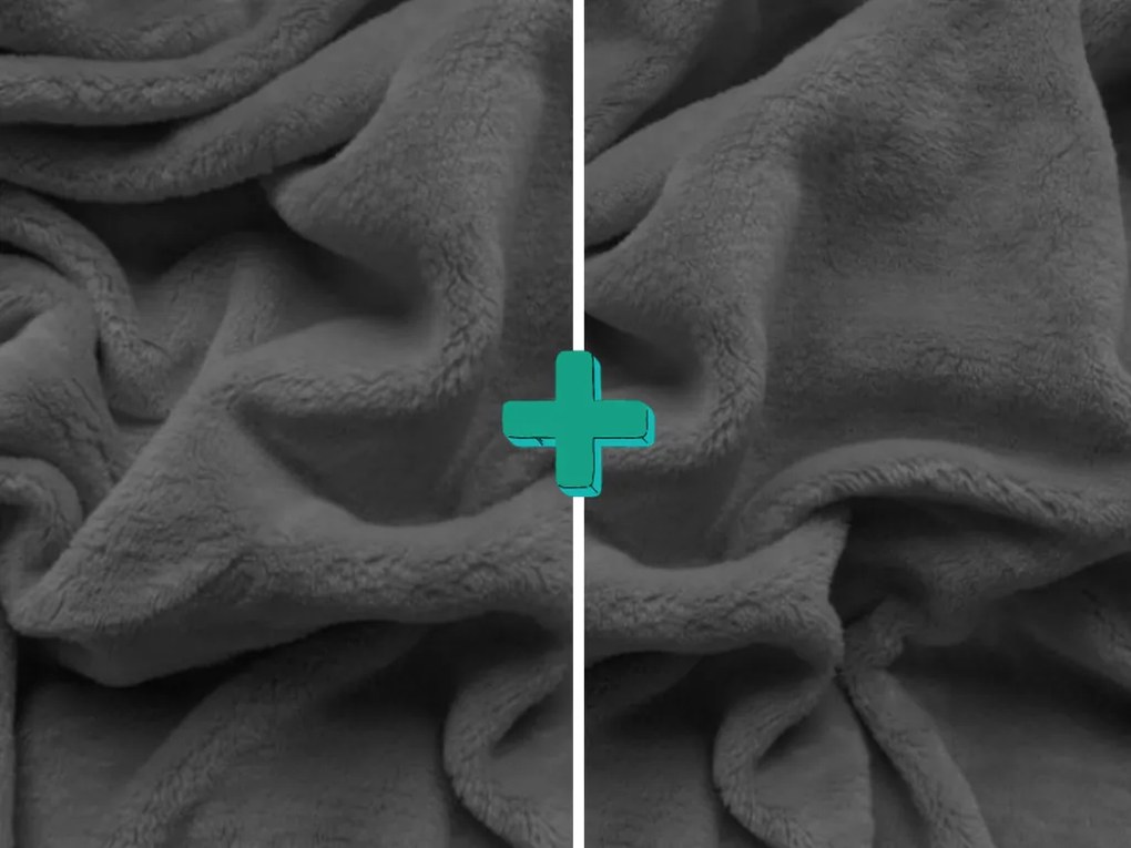 2x Cocolino microplus cu elastic SOFT 90x200 cm gri inchis