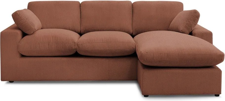 Colțar portocaliu cu tapițerie din catifea reiată Belair – Bobochic Paris