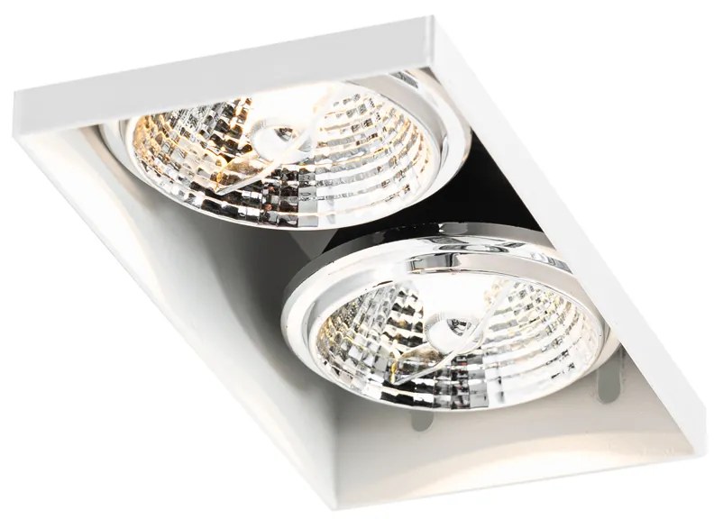 Set de 6 spoturi incastrate albe GU10 70mm 2-lumini fara rama - Oneon