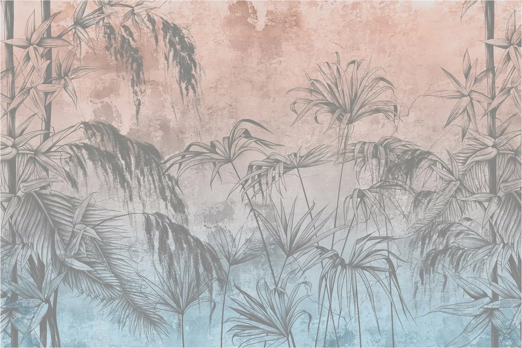 Tablou - Plante tropicale pe perete (90x60 cm)