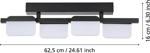 Eglo 98874 - Lustră LED aplicată reglabilă ERVIDEL 4xLED/4,5W/230V