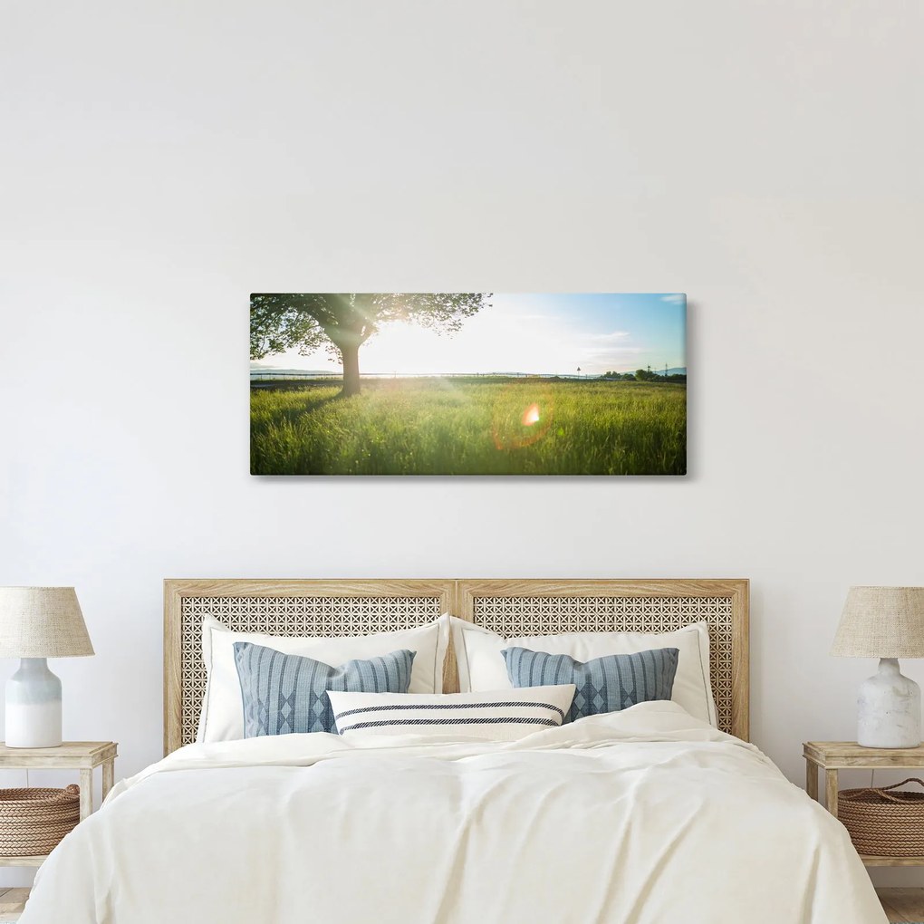 Tablou cu lunca în vară (120x50 cm)