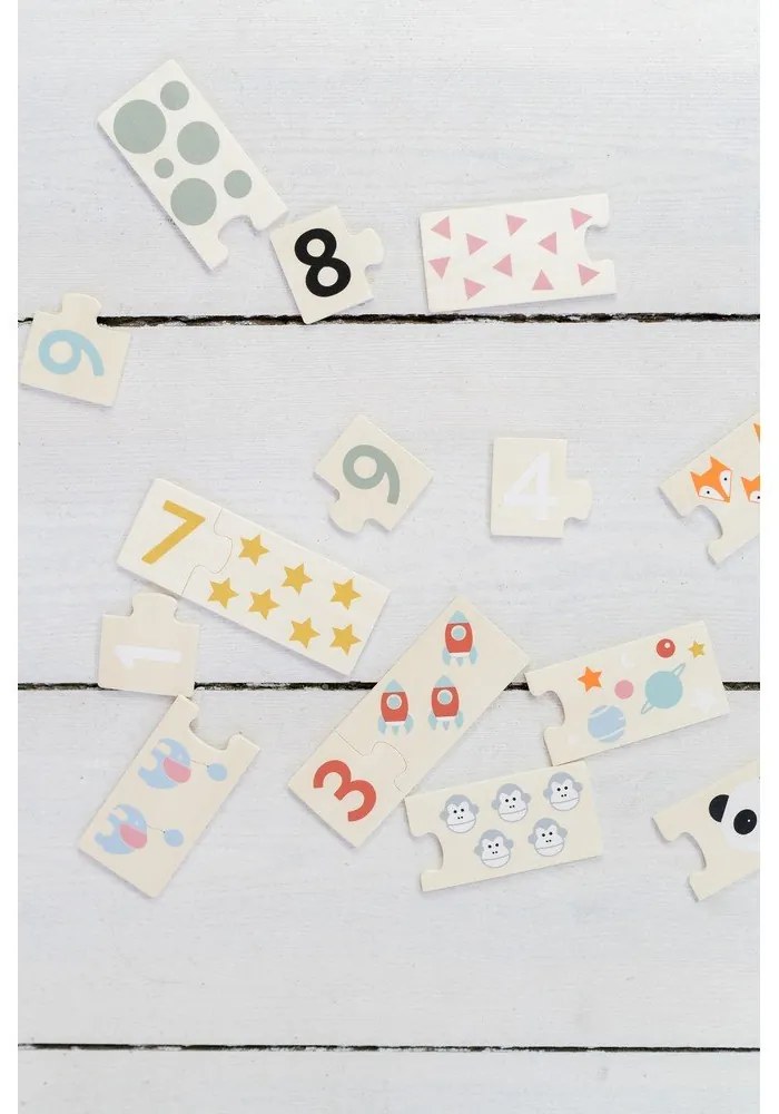 Puzzle (număr de piese 20) de copii din lemn Numbers – Kindsgut