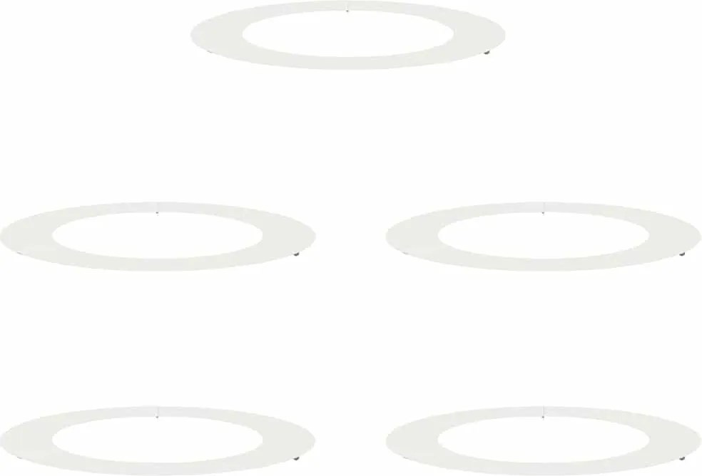 vidaXL potrivit pentru inele de copac plat 5 pcs Alb Ø60 / 90 cm Oțel