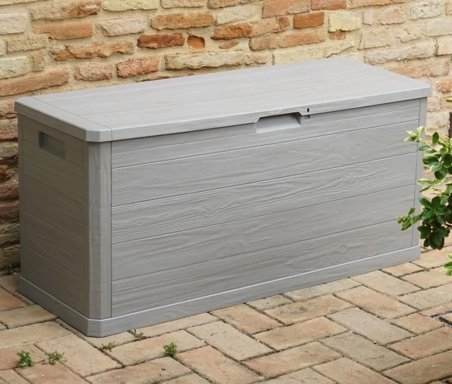 WOODYS Garden cutie de depozitare din plastic 280 L, gri des