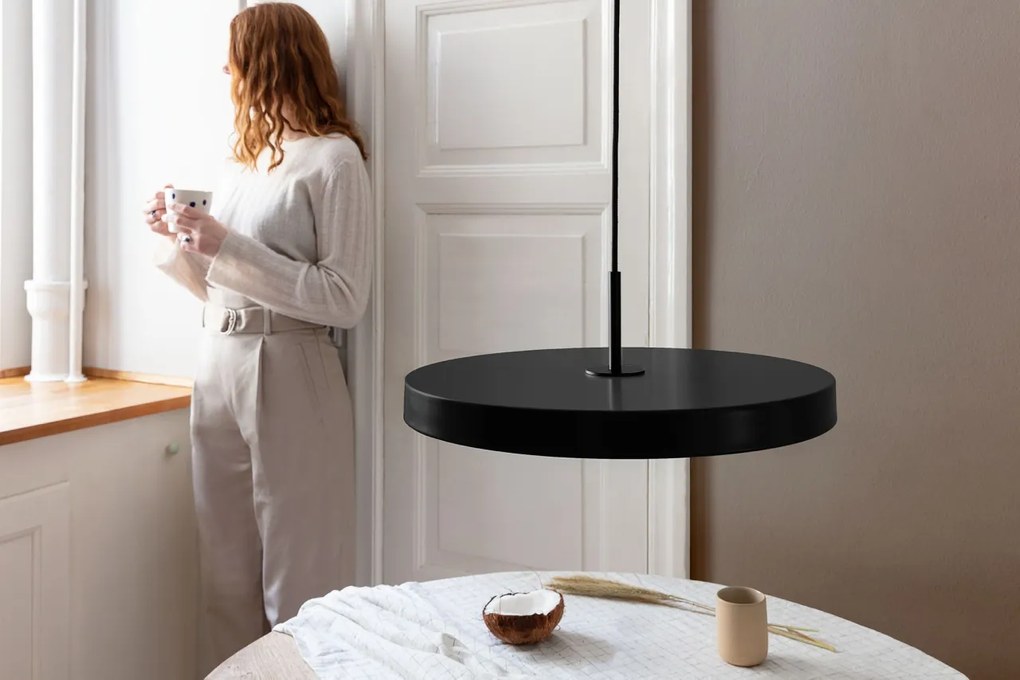 Lustra LED design scandinav Asteria medium - black/ auriu