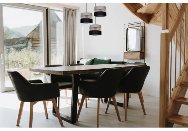 Lustră pe cablu CORAL 3xE27/60W/230V negru-gri