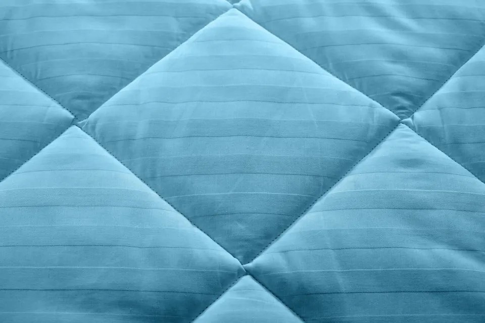 Pilota Alcam damasc, toamna / iarna, bambus, bleu ciel, 140x200 cm
