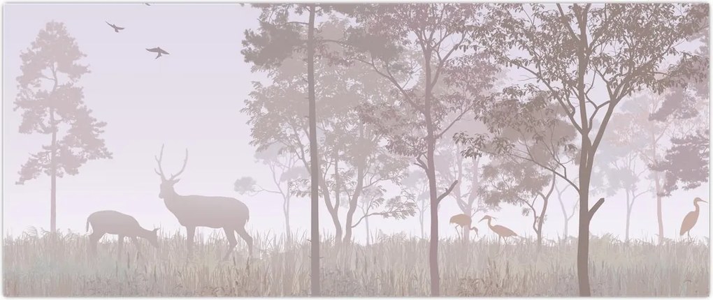 Tablou - Pădure,monocrom (120x50 cm)