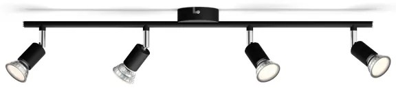 Spot LIMBALI 4xGU10/50W/230V negru Philips