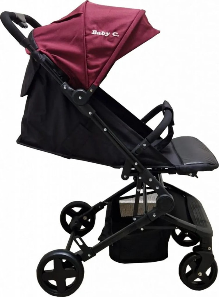 Carucior sport ultracompact pentru copii BABY CARE™ PRO S010, Transformabil in troller, Spatar reglabil in 3 trepte, Pozitie somn, Rosu Bordeaux
